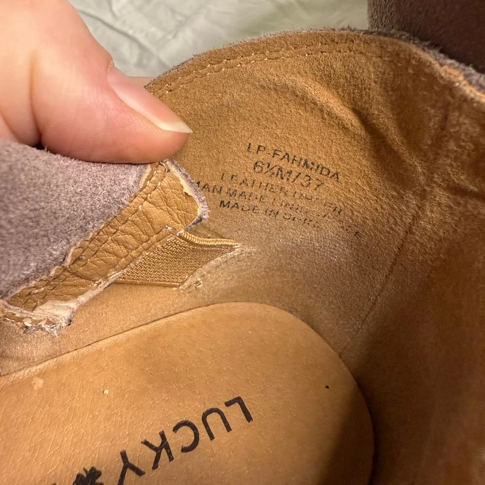Lucky Brand Women's Suede Ankle Desert Boots Fahmida Tan‎ 6.5